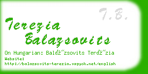 terezia balazsovits business card